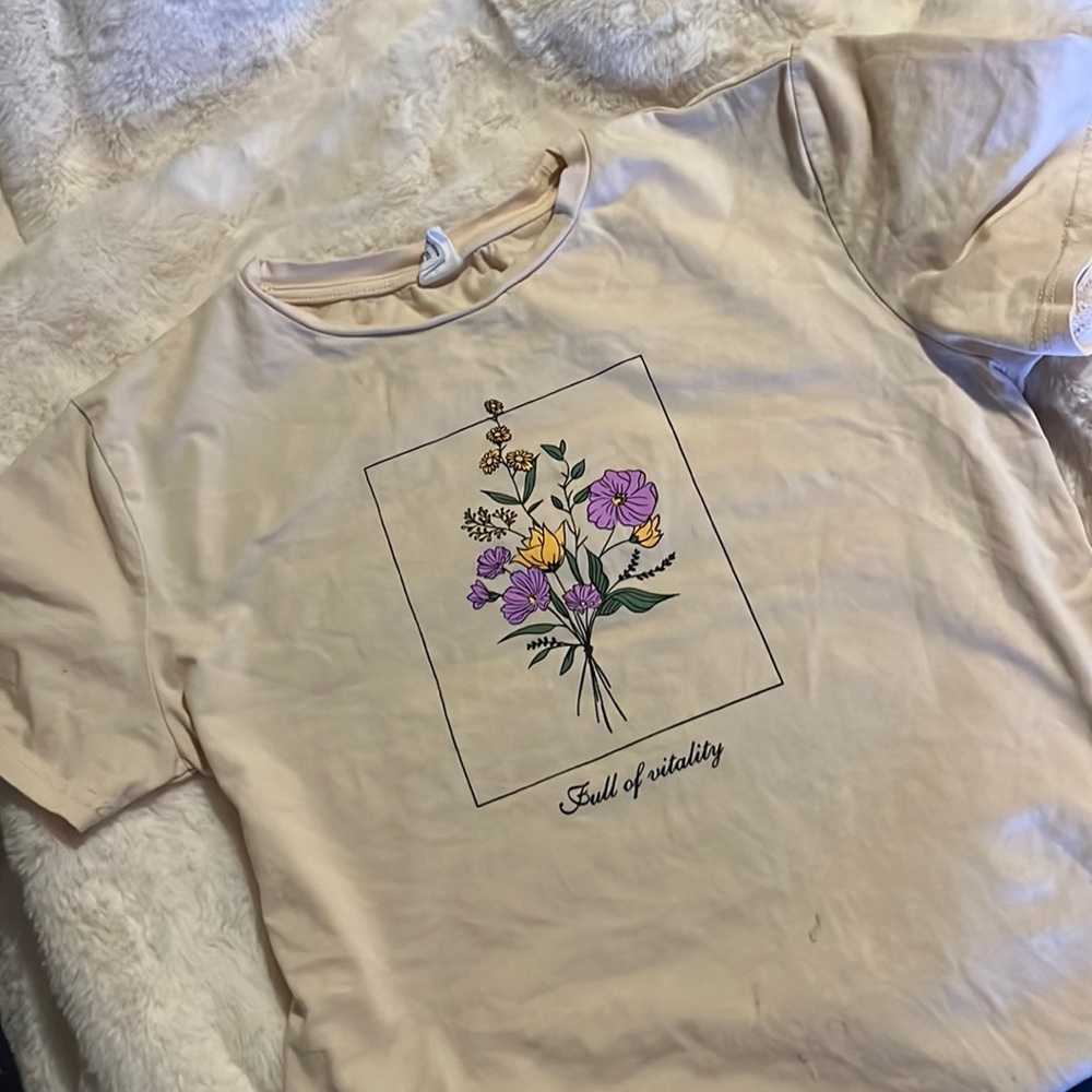 Soft tan flower shirt